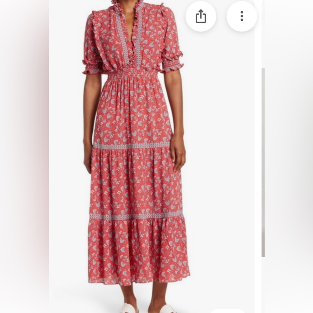 Max Studio Floral boho dress- Coral and Blue, size XL (fits like L)